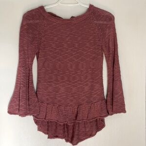 Joyfolie Cozy Knit Girls Top - Mauve